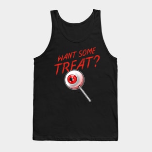 Trick Or Treat Want Some Treat Eyeball Lollipop Halloween Tank Top